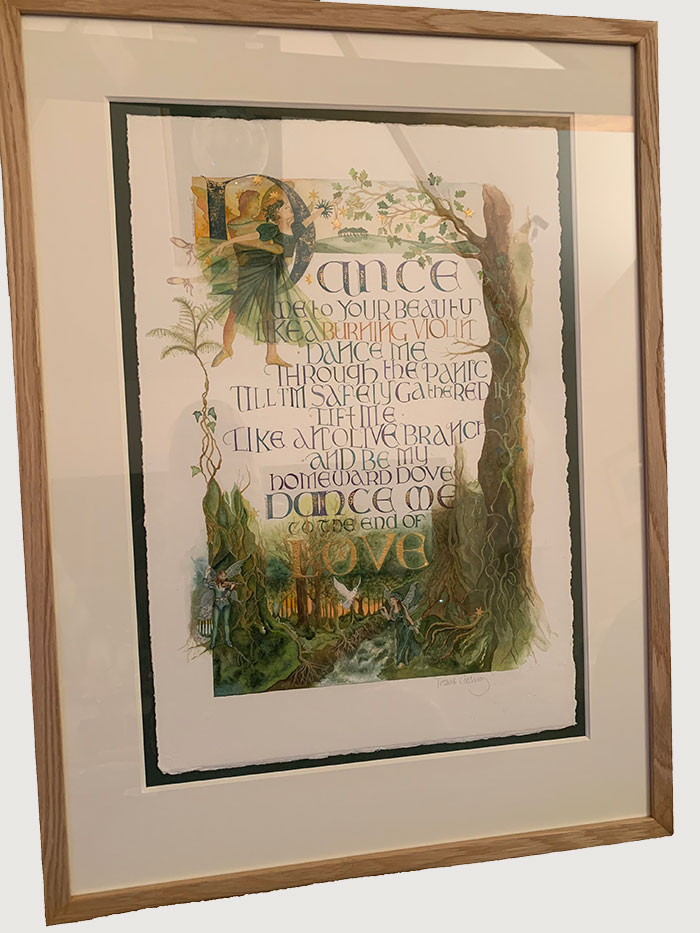 Dance Me To The End Of Love: From the verse by Steven Curtis Chapman.  Calligraphy art print